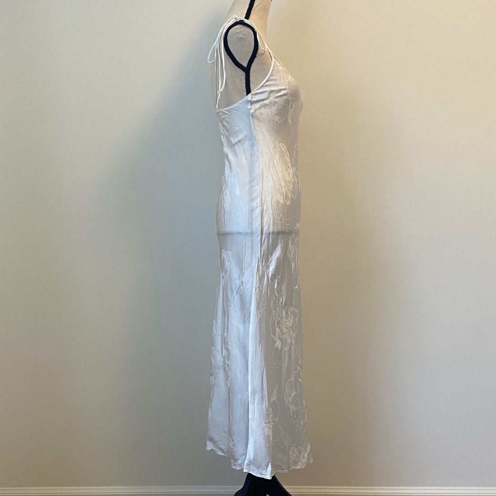 Elegant White Bias Cut Slip Dress - Picture 5 of 11
